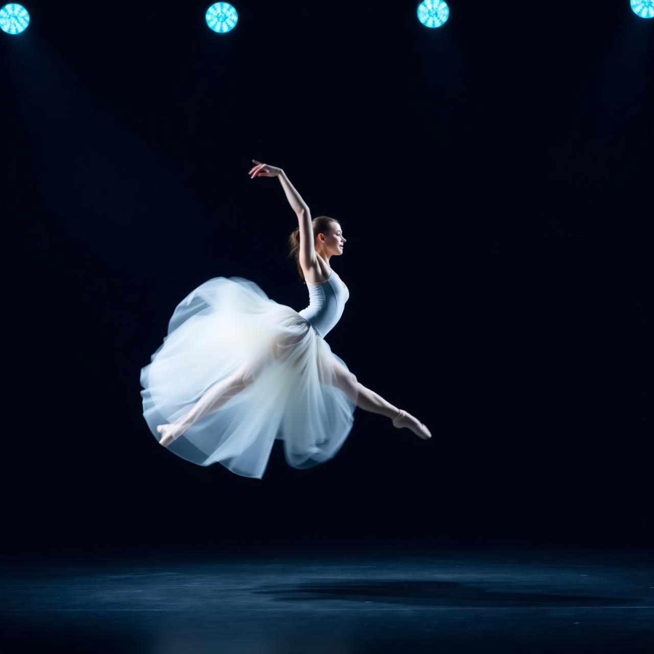 Ballet dancer mid-leap